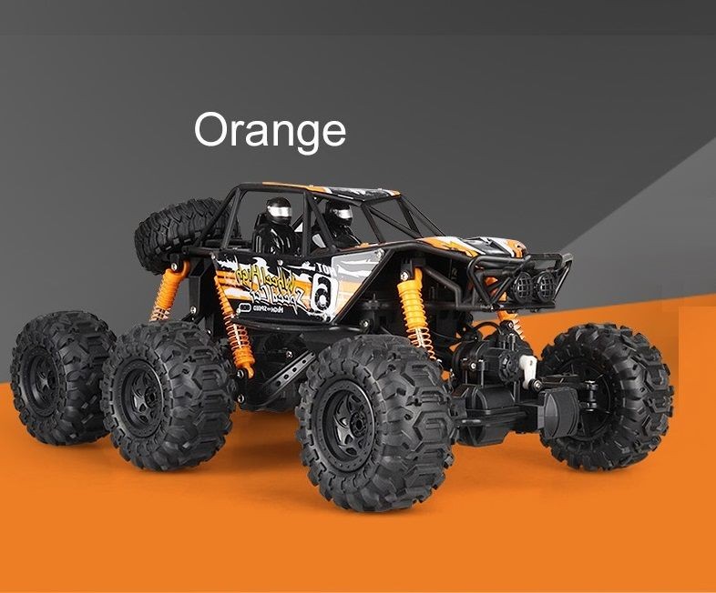 RC Car, Remote Control 6 Wheels, Waterproof Climbing Car, 1:8 Super Big, Orange
