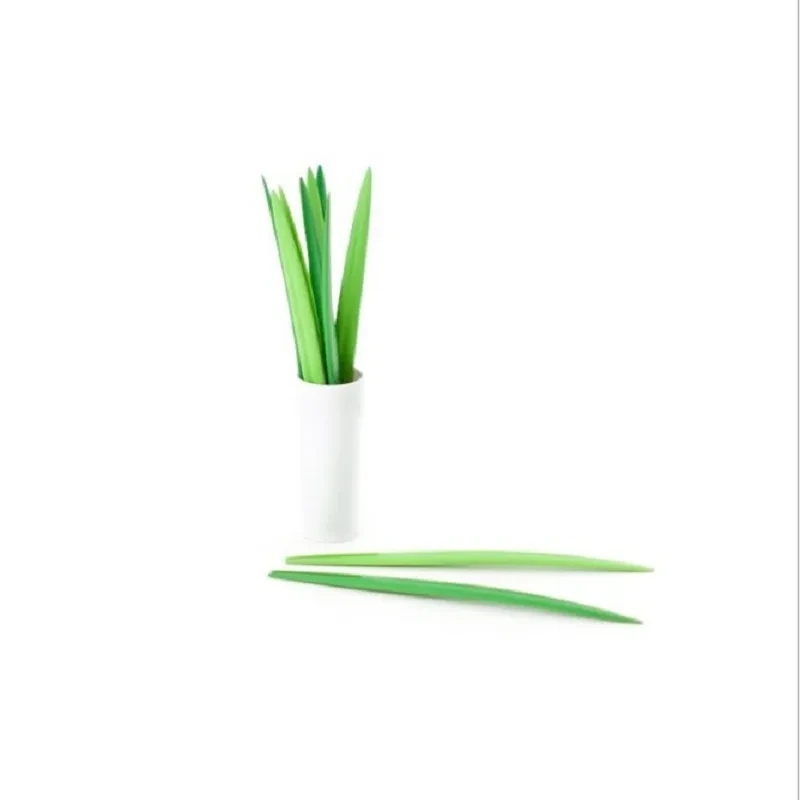 Bamboo Leaves Green Shape Fruit Fork