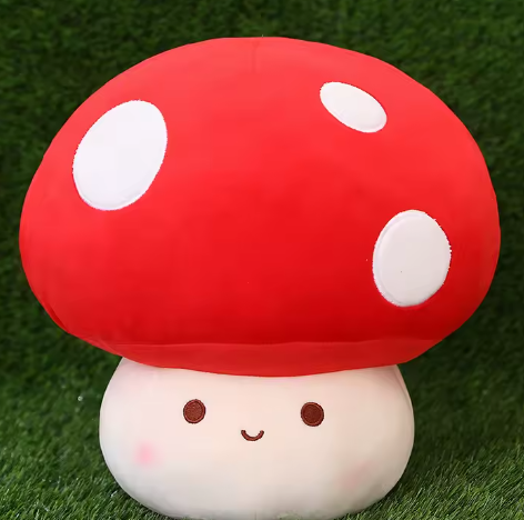 23cm Cute Simulated Mushroom Plush Toy Stuffed Soft Lifelike Plant Kawaii Shiitake Mushroom Doll Toys for Kids Girls Gift Deco