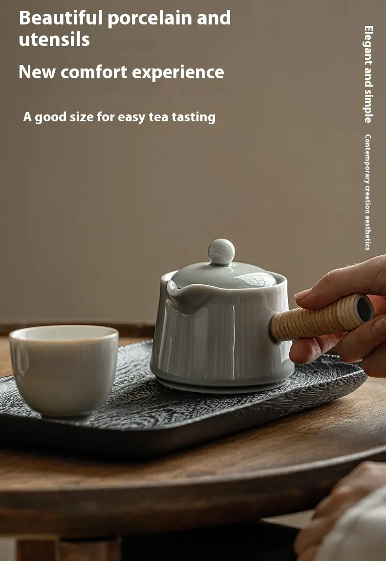 Household Porcelain Minimalist Strainer Teapot