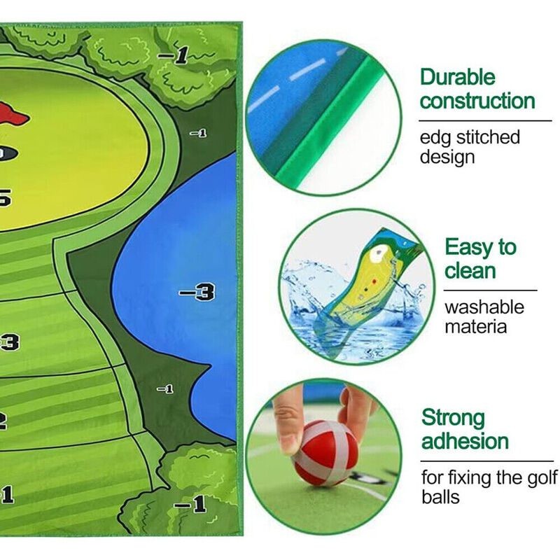 Mini Golf Game Set Golf Putting Chipping Hitting Mats Family