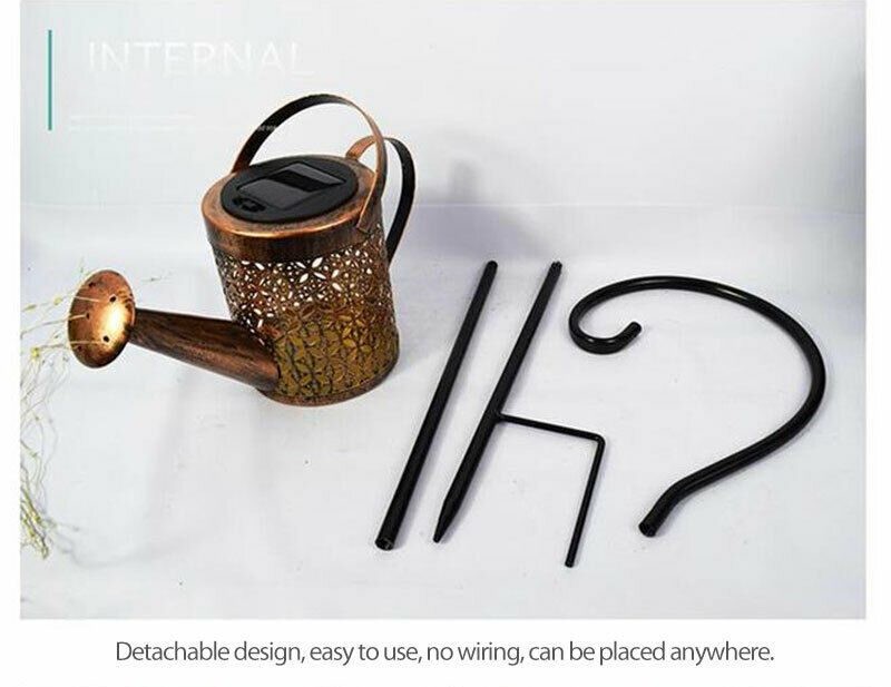 LED Watering Can String Light Solar Outdoor Garden Art Lamp