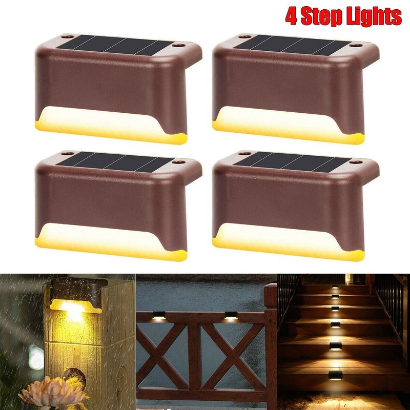 Solar Lights Outdoor Garden Deck Step Stair Lamps