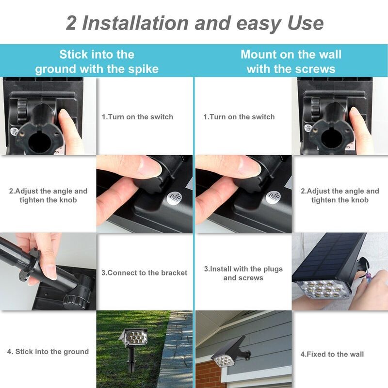 LED Spotlights Outdoor Garden Solar Light Lamp