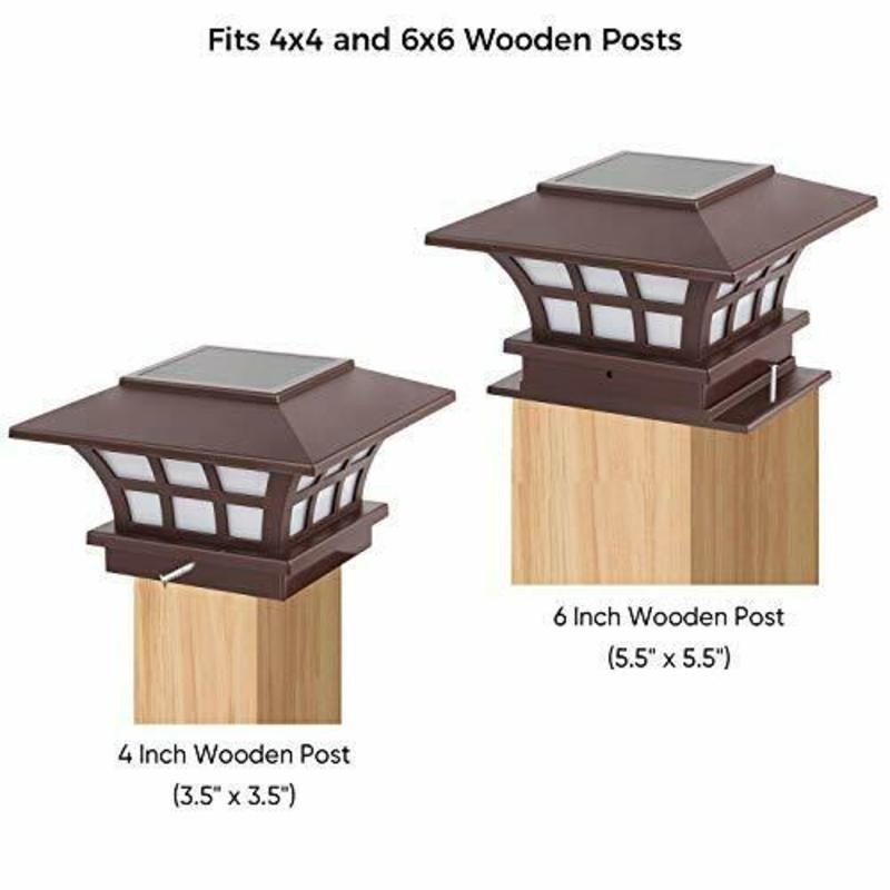 Fence Post Cap Solar Lights Outdoor Lamp Cool Daylight