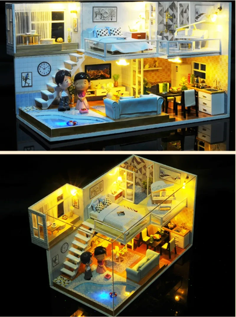 3d Puzzle Wooden House Handmade Model Cottage