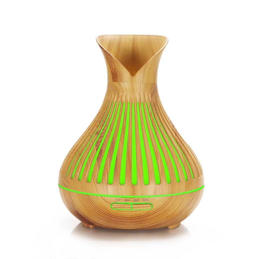 New Aroma Diffuser 500ml Wood Grain Humidifier Household Hollow Vase Humidifier