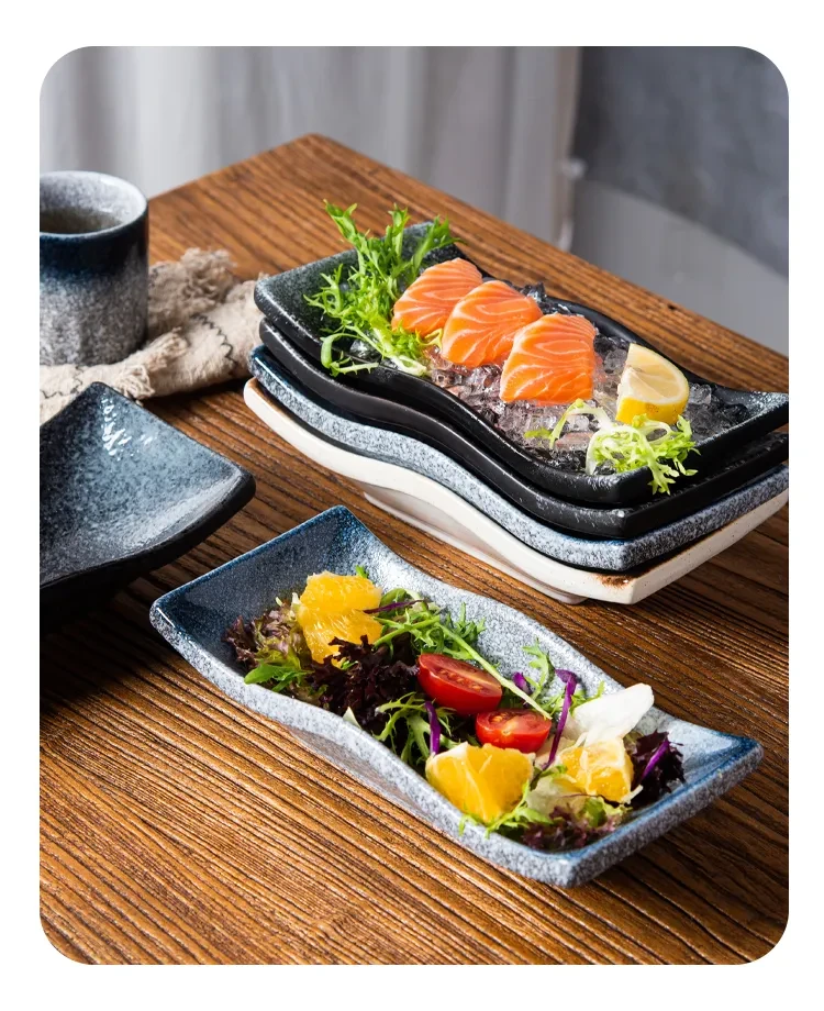 Ceramic Tableware Household Plate Creative Rectangle Dish