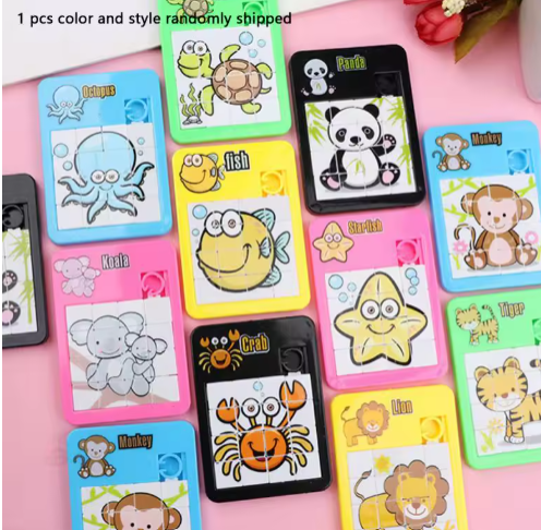 1~10PCS Number Learning Slide Puzzles For Kids Cartoon Education Animal Children's Jigsaw Puzzle Toy School Kindergarten Gift
