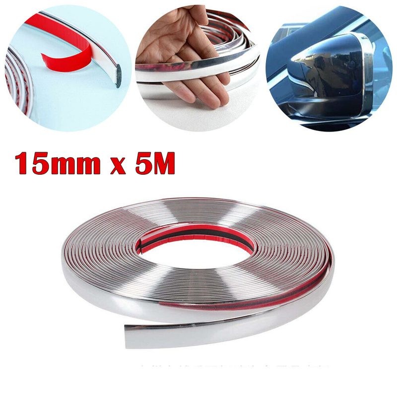 Car Chrome Styling Moulding Trim Strip 15mm x 5M