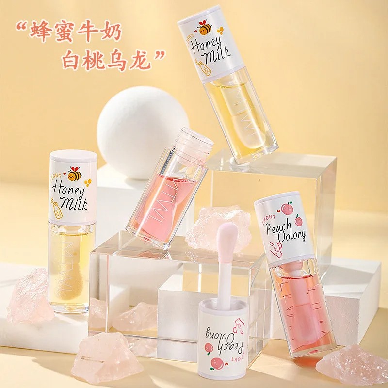 Peach Milk Honey Lip Oil Relieves Dryness, Moisturizing Lip Gloss