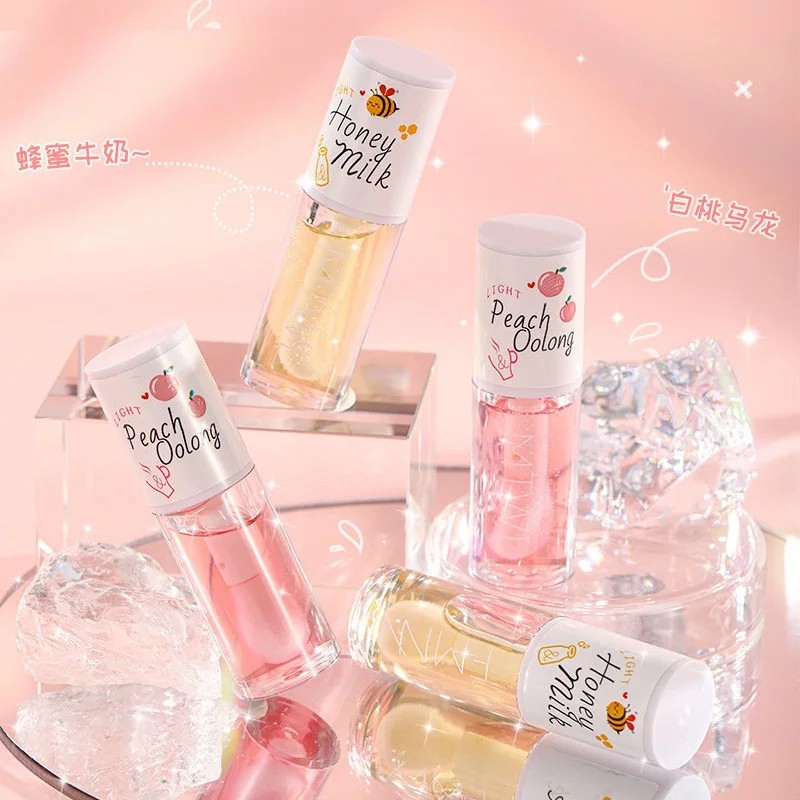 Peach Milk Honey Lip Oil Relieves Dryness, Moisturizing Lip Gloss