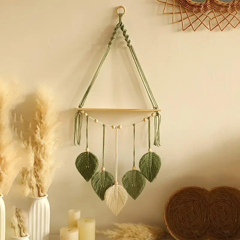 Bohemian Handmade Macrame Wall Hanging Shelf