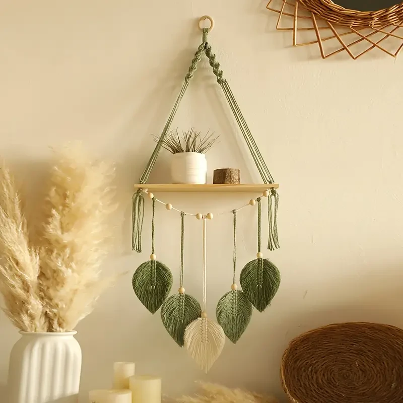 Bohemian Handmade Macrame Wall Hanging Shelf