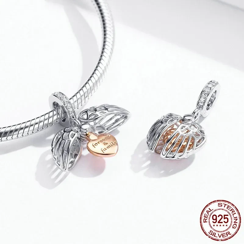 S925 Sterling Silver Scattered Beads Pendant Can Be Opened Forever Family Pendant