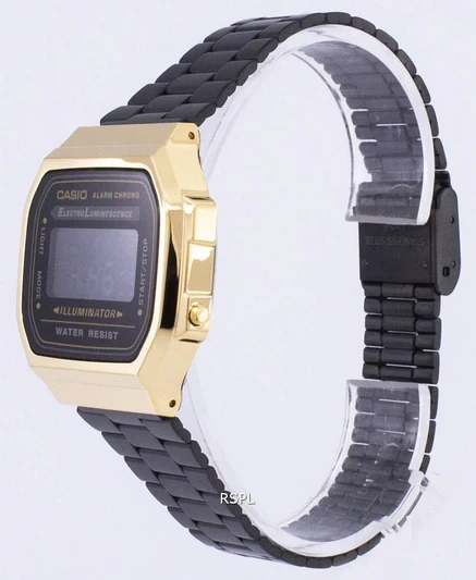 Casio Vintage Chronograph Alarm Digital A168WEGB-1B Unisex Watch