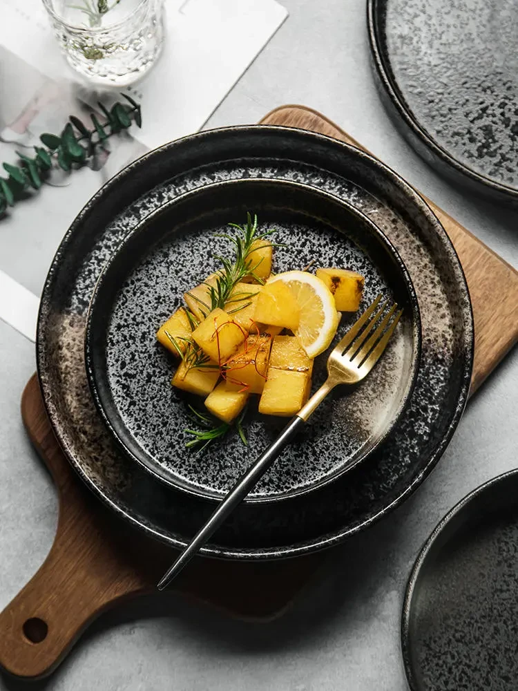 Creative Restoration Flame Frosted Vintage Ceramic Baking Dish