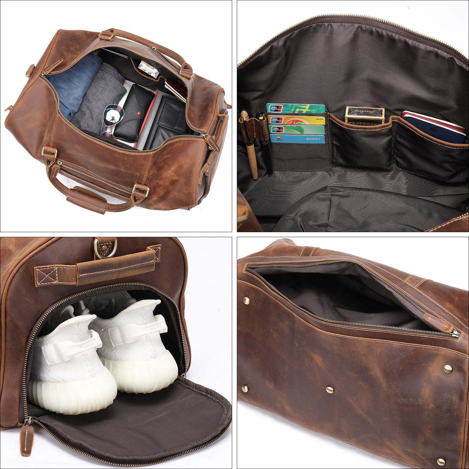 The First Layer Of Cowhide Europe And America Retro Large Capacity Line