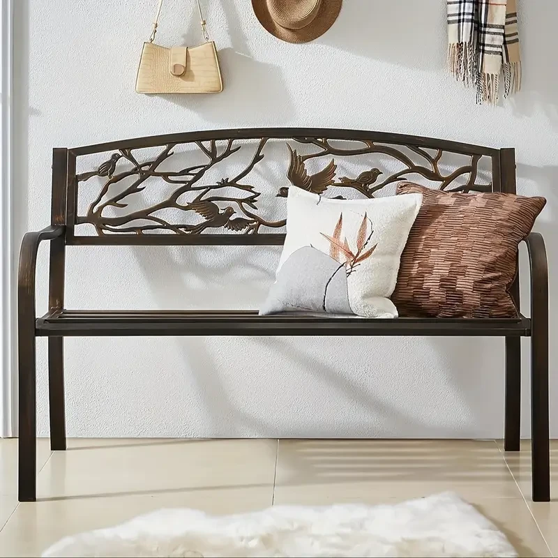 Outdoor Garden Bench  Vintage Bronze, Elegant Patio Seating, Perfect for Garden, Yard, and Outdoor Spaces