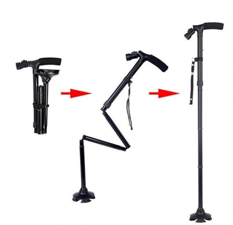 Smart Easy Up Cane With 2 Handle & Anti Slip Base (2xAAA,Not Included)