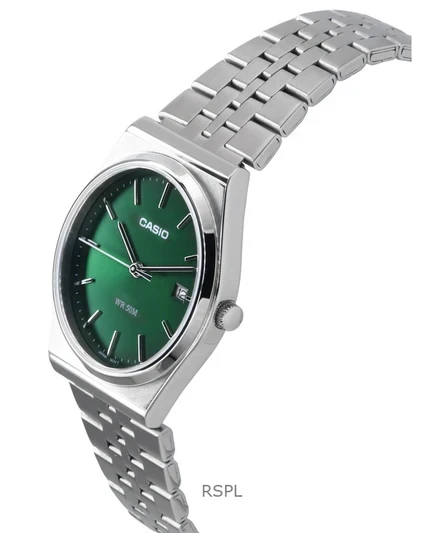 Casio Standard Analog Stainless Steel Green Dial Quartz MTP-B145D-3AV Unisex Watch