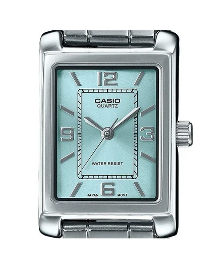 Casio Standard Analog Stainless Steel Aqua Blue Dial Quartz LTP-1234DD-2A Women's Watch