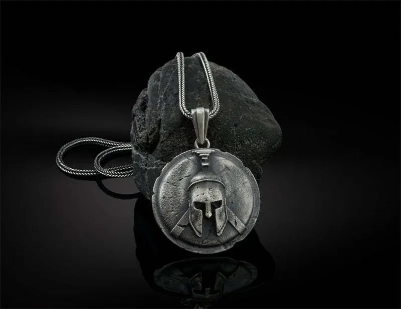 Pendant Greek Warrior Helmet Necklace