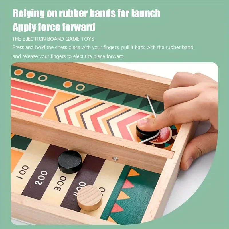 Wooden Toy Catapult Chess, U-Shaped Two-Player Tabletop Game