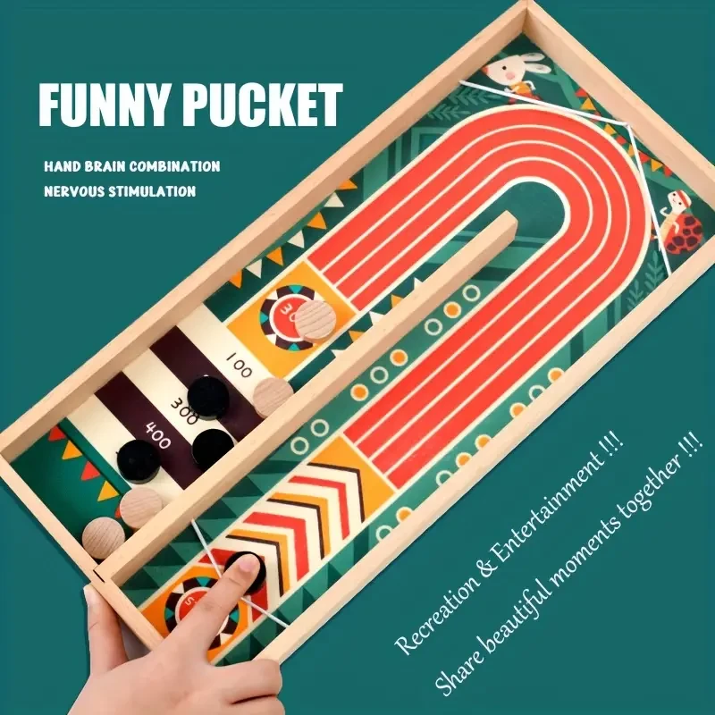 Wooden Toy Catapult Chess, U-Shaped Two-Player Tabletop Game