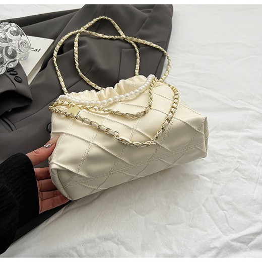 Women's Bag Popular Niche Texture Garbage Rhombus PU Hand