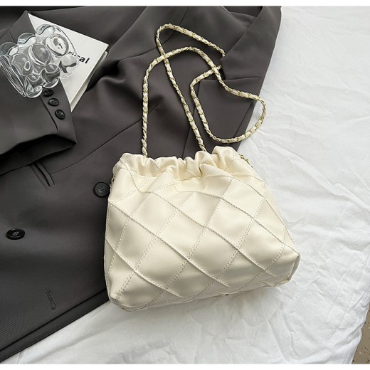 Women's Bag Popular Niche Texture Garbage Rhombus PU Hand