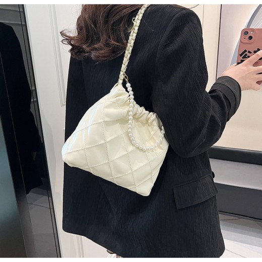Women's Bag Popular Niche Texture Garbage Rhombus PU Hand