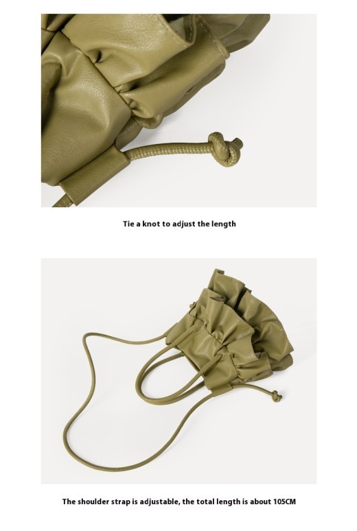 Bag Women's Pleated Ruffled Handbag Casual All-match Messenger Bag