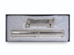 WEDDING CERTIFICATE HOLDER SILVER