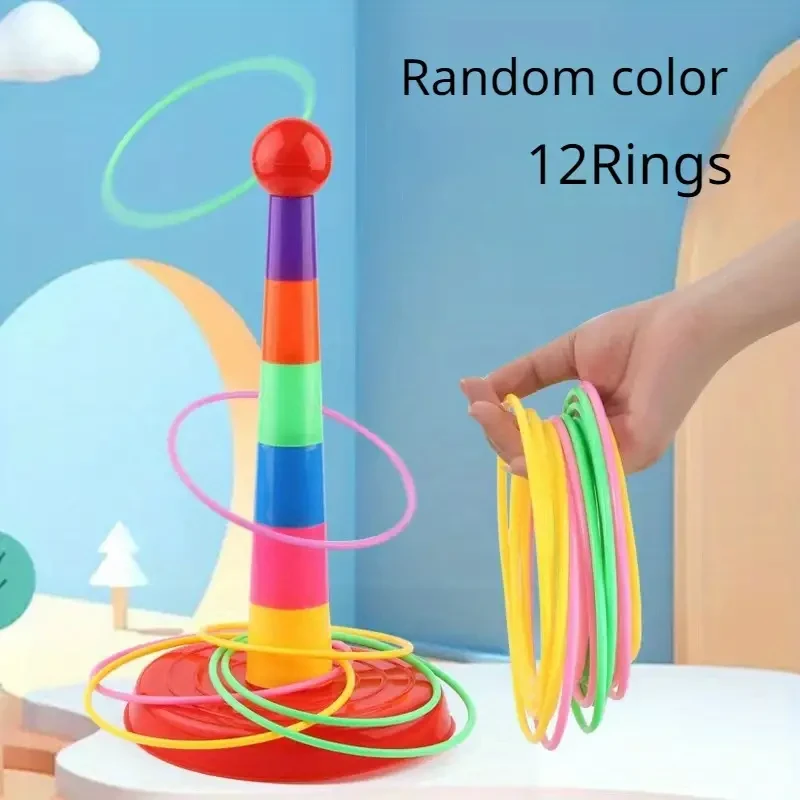 Fun Ring Toss Game Set with Multiple Colorful Hoops