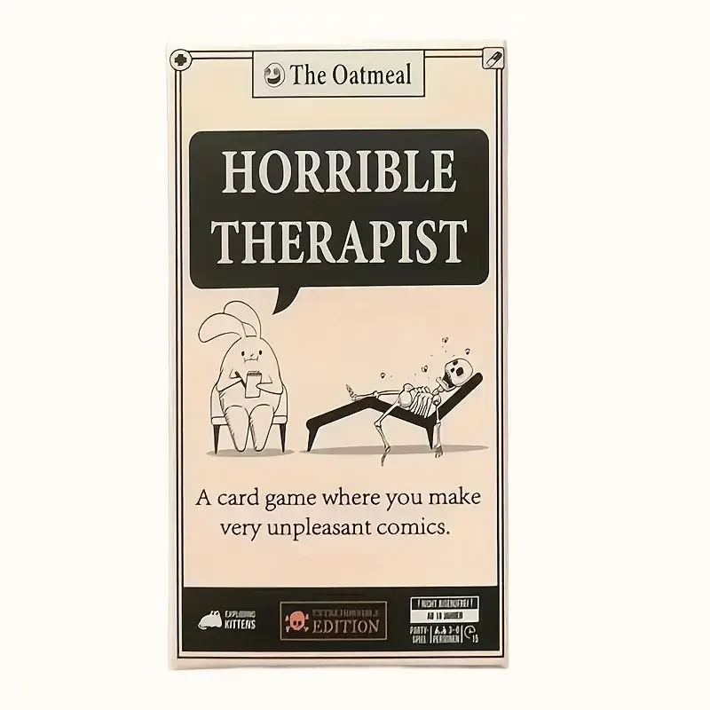 1pc "The Oatmeal" Horrible Therapist Card Game - Hilarious Adult Party Game