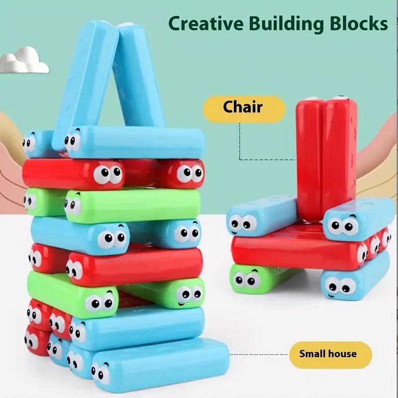 30pcs Colorful Stacking Blocks Game - Fun Educational Toy for Family Gatherings