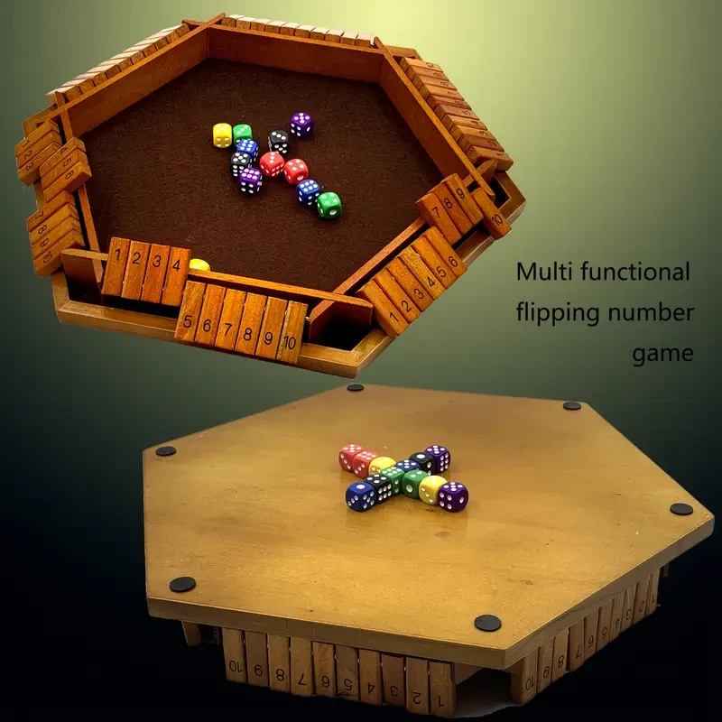 Classic Family Game Night Wooden Shut The Box Board Game