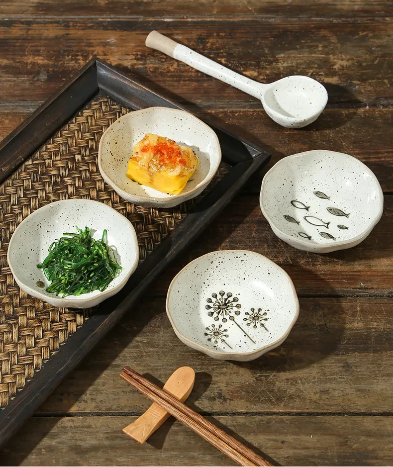 Japanese Household Dish Ceramic Condiment Saucer