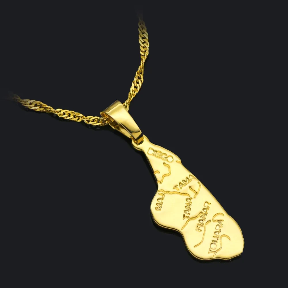 Africa Madagascar Map Pendant Necklace