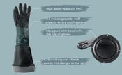 Sandblasting Glove Sand Blaster Gloves with With O Rings and Holder