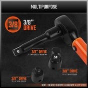 HORUSDY Click Torque Wrench Ratchet Socket Adaptor Extension 3/8" Drive