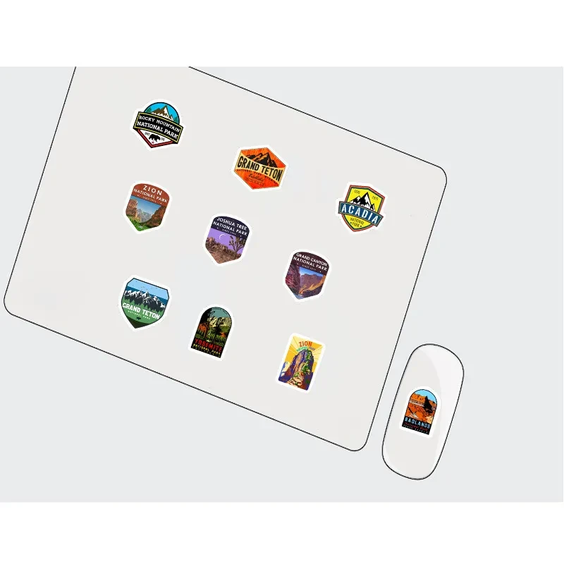 50 Pieces National Park Stationery Stickers Computer Cellphone Luggage Stickers
