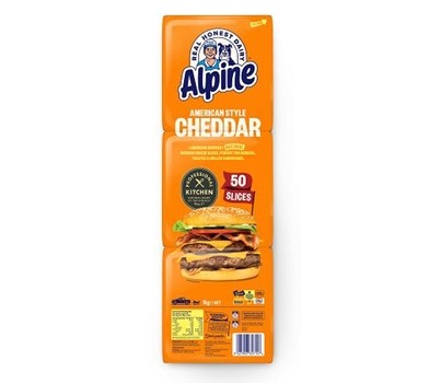 CHEESE SLICES AMERICAN CHEDDAR 1KG (ALPINE 110778) [CHIL]