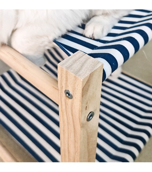 Pet Camp Bed Solid Wood Double Layer Cat Hammock Upper And Lower Bunk Removable And Washable