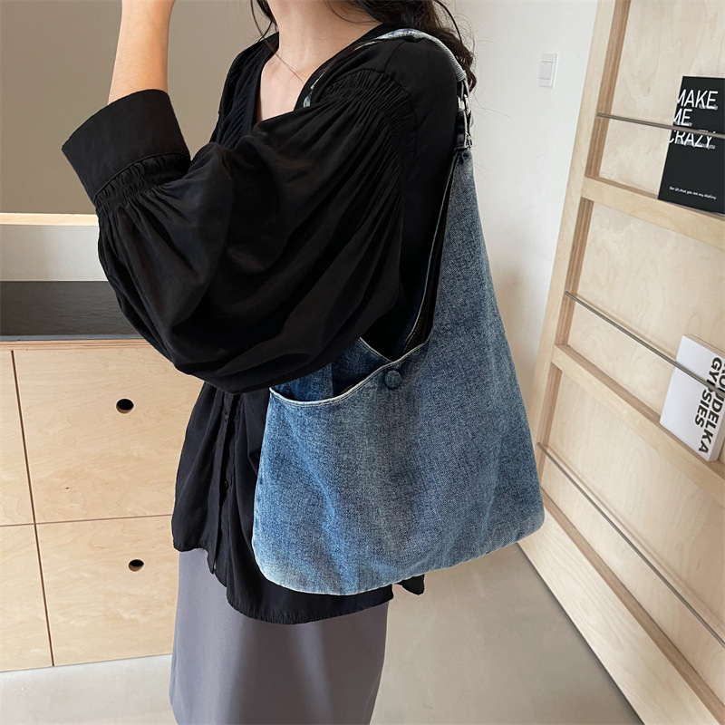 Casual Large Capacity Denim Shoulder Tote Bag