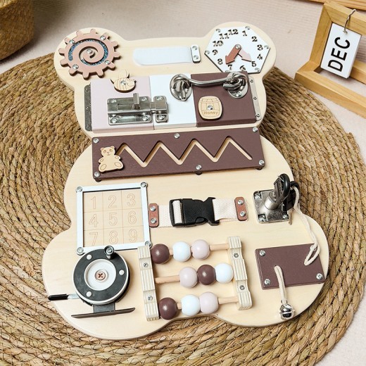 Children's Early Education Bear Busy Board Puzzle Unlocking Toy