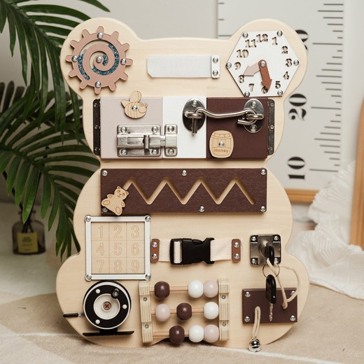 Children's Early Education Bear Busy Board Puzzle Unlocking Toy