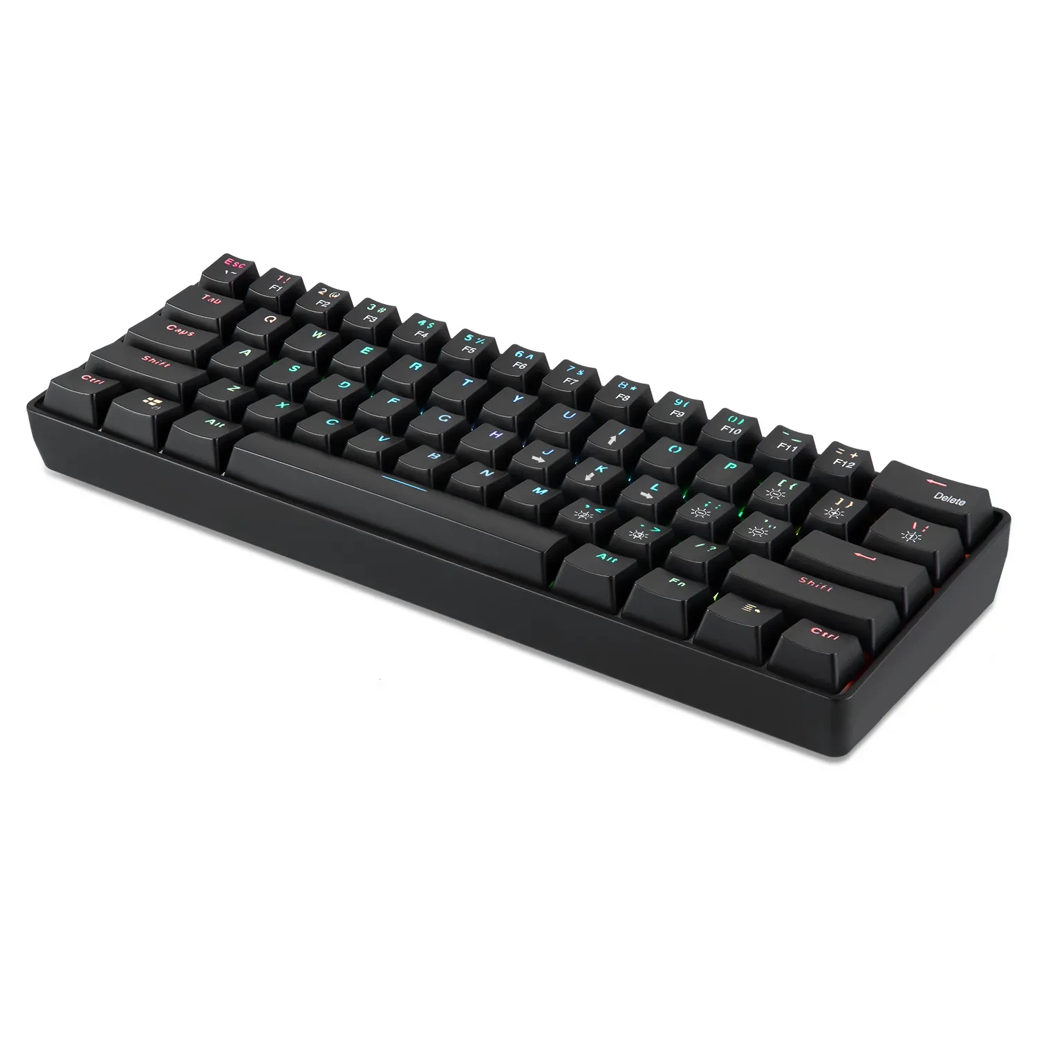 Upgraded New Rgb Wireless 2.4G Dual-Mode 61-Key Mechanical Keyboard