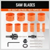 16Pcs Hole Saw Set Metal Wood Cutting High Speed Wood PVC Plastic Cutter